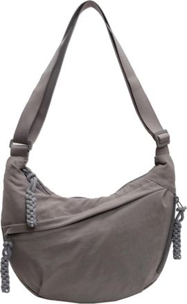 Generic Women Stylish Dumpling Bag Multi-pockets Fashion Shoulder Bag Large Capacity Daily Messenger Bag Adjustable Strap Outdoor Travel Bag (Grey)