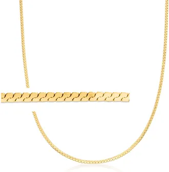 Ross-Simons 2mm 14kt Yellow Gold Serpentine-Chain Necklace