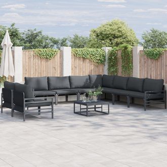 Berkfield Home Garden Sofa Set 10 pcs Anthracite Steel