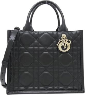 Dior Pre-owned Book Tote Small Calf Tote Bag - Dames - Vintage Mini Tas - Zwart - ONE Size - Leer - Vintage