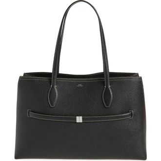 Toteme Lounge Belted Leather Tote in Black at Nordstrom