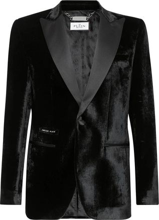 Philipp Plein Velvet Blazer - Heren - Blazers - Zwart - L - Polyester - Jassen
