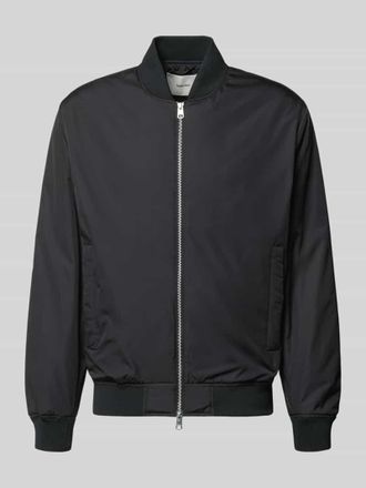 Selected Regular Fit Bomberjacke mit Zweiwege-Rei&szlig;verschluss Modell CHRIS in Black, Gr&ouml;&szlig;e L