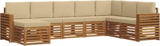 vidaXL Conjunto De Sof&aacute;s De Exterior 8 Uds. Natural Y Beige Vidaxl