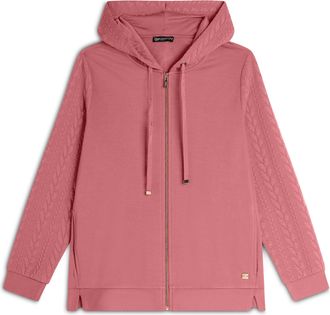 Freddy Felpa donna comfort con zip e cappuccio e maniche a trecce