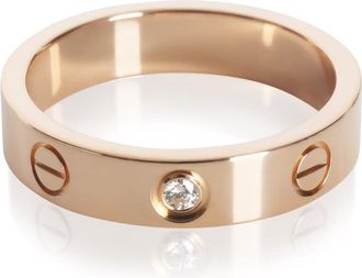 Cartier Pre-Owned Cartier Rose Gold Diamond Small Model Love Ring