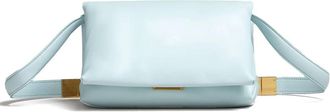 Marni Womens Small Leather Prisma Crossbody Bag In Light Blue
