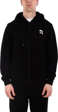 Karl Lagerfeld Signature Zip-Up Hoodie - Heren - Vesten met rits - Zwart - L - Hoodies & sweatvesten