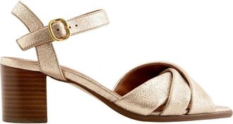 Maison Toufet Sandale Antonella - Dames - Sandalen met hakken - Geel - 37 EU - Leer - Schoenen