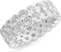Nordstrom Rack Double Row CZ Eternity Ring in Clear- Silver at Nordstrom Rack, Size 9
