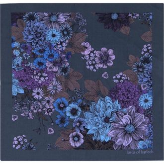 Lords of Harlech Hudson Merino Wool Handkerchief Pocket Square in Marco Floral Char at Nordstrom
