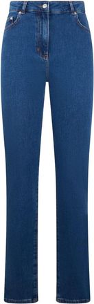 Moschino Jeans, Dames, Blauw, W32, Katoen, High-waisted skinny jeans