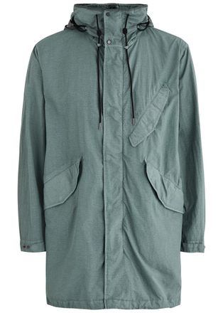 C.P. Company Goggle Hooded Coated Nylon Parka - Blue - S