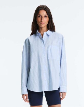 Oysho Camicia a maniche lunghe 100% cotone azzurra-Blu