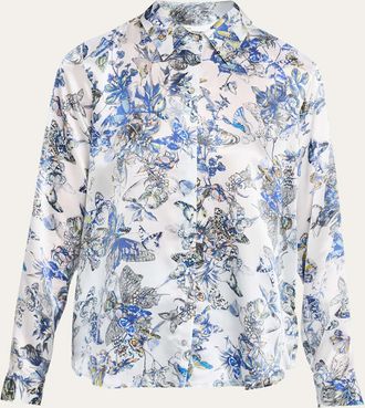 L'agence Tyler Silk Button-Front Blouse