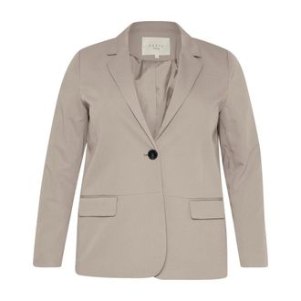 Kaffe Curve Elephant Skin Melange Blazer - female - Kaffe Curve - Blazers - Gray - 3XL - Jackets
