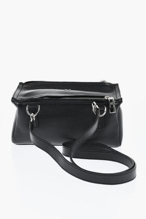 Givenchy Hammered Leather Shoulder Bag PANDORA with Silver-Effect Logo Givenchy