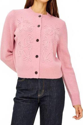 Rails Coralee Rosette Knit Sweater Cardigan In Ballet