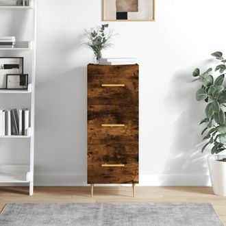 vidaXL Vidaxl - Aparador Madera De Ingenier&iacute;a Roble Ahumado 34,5x34x90 Cm