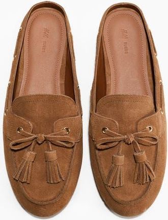 H&M Split Suede Mules in Brown at Nordstrom, Size 11