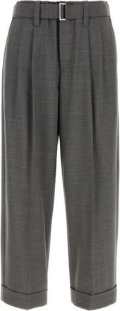 Brunello Cucinelli Grey Relaxed Pleated Pant