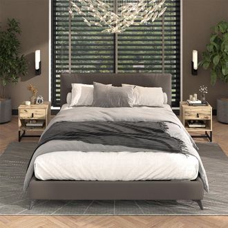 Vicco Mesilla De Noche Ezra, Roble, 39 X 47 Cm Lote De 2
