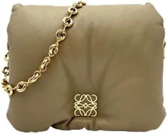 Loewe Pre-owned Cross Body Bags, female, Beige, Size: ONE SIZE Pre-owned Leather Shoulder Bag