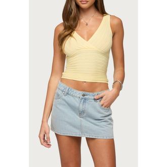 Edikted Beach Rib Sweater Tank in Light-Yellow at Nordstrom, Size X-Large