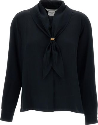 Max Mara Black Band Collar Top