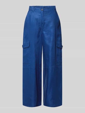 Max Mara Wide Leg Cargohose aus reinem Leinen in Bleu, Gr&ouml;&szlig;e 34