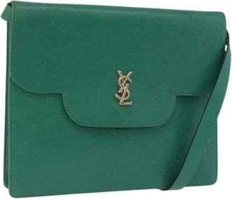 Saint Laurent Pre-owned Vintage Schoudertas - Dames - Vintage Schoudertas - Groen - ONE Size - Leer - Vintage