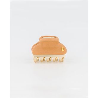 Alexandre de Paris Vendome leather hair clip in Beige at Nordstrom, Size Small