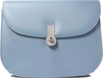 Amato Daniele Tassen, Dames, Blauw, ONE Size, Leer, Lichtblauwe Leren Crossbody Tas