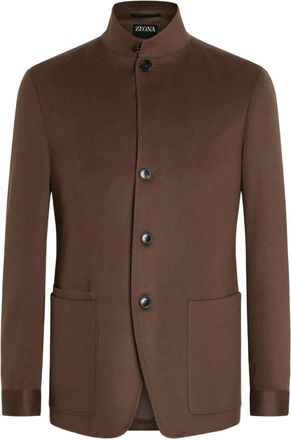 Ermenegildo Zegna Oasi patch-pocket buttoned jacket - Brown