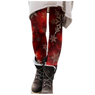 Generic Christmas Legging for Womens High Waisted Christmas Novelty Print Legging Xmas Print Fitness Running Yoga Pants Ladies Casual Party Workout Leggings X