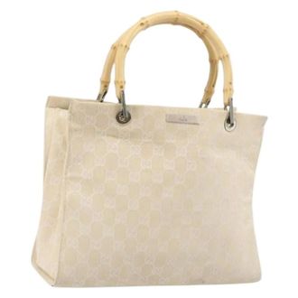 Gucci Pre-owned Handbags, female, Beige, Size: ONE SIZE Pre-owned GG Canvas Tote Bag