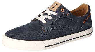Mustang Jeans Sneaker MUSTANG SHOES, Herren, Gr. 41, blau (dunkelblau), Lederimitat, Schuhe Sneaker, Freizeitschuh, Halbschuh, Schn&uuml;rschuh mit Ziernaht