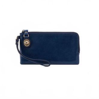 Hobo Womens Mila Vintage Leather Wristlet In Denim