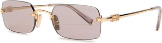 Miu Miu Rimless Rectangle-frame Sunglasses - Pink - One Size