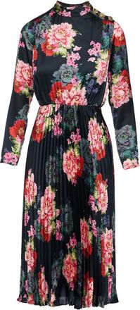 Nissa Geplooide midi-jurk - Zwart