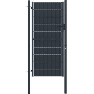 vidaXL Puerta De Valla De Pvc Y Acero Gris Antracita 100x204 Cm Vidaxl