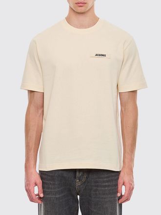 Jacquemus T-shirt in cotone a girocollo con logo applicato a contrasto