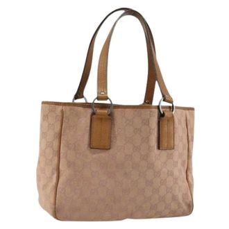 Gucci Pre-owned Tote Bags, female, Pink, Size: ONE SIZE Pre-owned Vintage GG Canvas Tote Bag