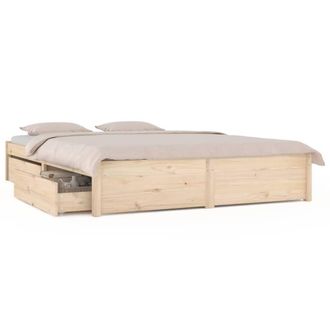 Berkfield Home Bed Frame with Drawers 180x200 cm Super King Size in Light Brown
