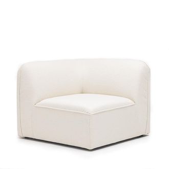 DRAWER Esquina reversible para sof&aacute; modular de tela rizada - Marfil blanco