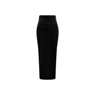 Alberta Ferretti Gonna Midi in Velluto - - Skirts - Donna - Nero - M