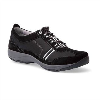 Dansko Womens Helene Suede Sneaker In Black/ White