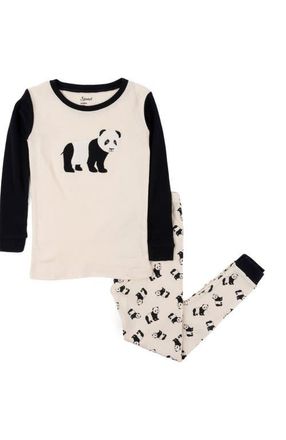 Leveret Kids Two-Piece Cotton Printed Matching Family Pajamas, Animal Friends in Panda at Nordstrom, Size 14