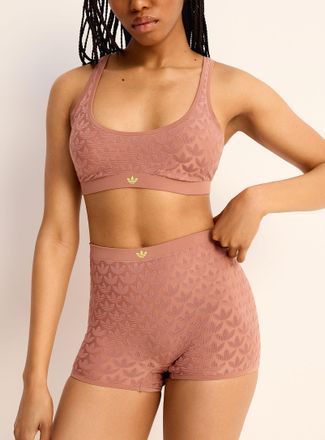 adidas Womens Embossed logo high-rise boxer brief Nylon & polyester