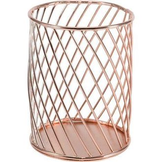 OEM Cesta De Almacenamiento De Escritorio Perforada De Metal Color Oro Rosa - Organizador De Bol&iacute;grafos Y Suministros